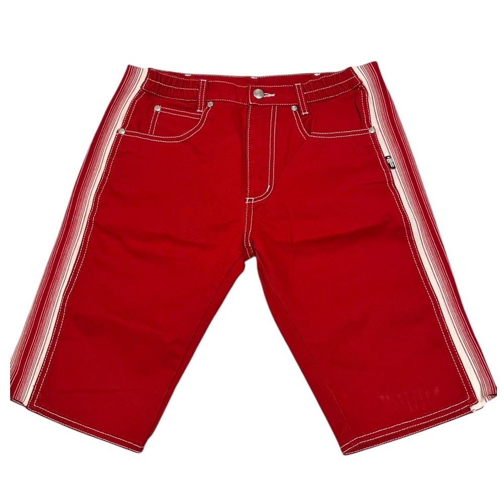 JPG‎ by Gaultier Uomo Red Denim Jeans White Stripe Detail Unique 33